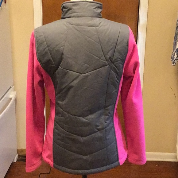 NWOT New Balance Pink Fleece and Gray Polyester Jacket  #warmandcozy - Picture 4 of 5